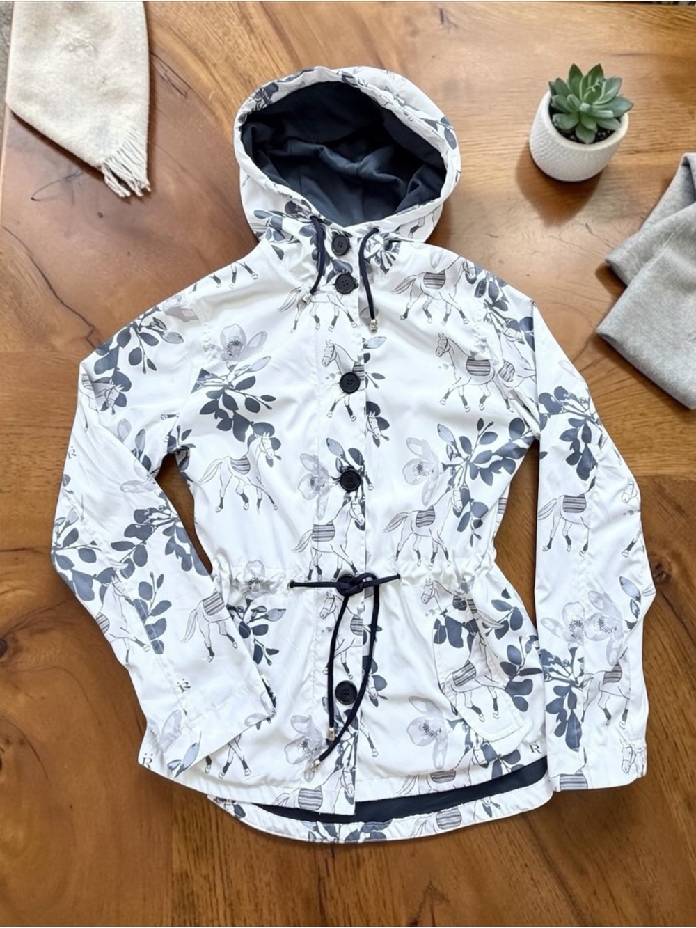 Ronner Horse Equestrian Print Women's White Jacket